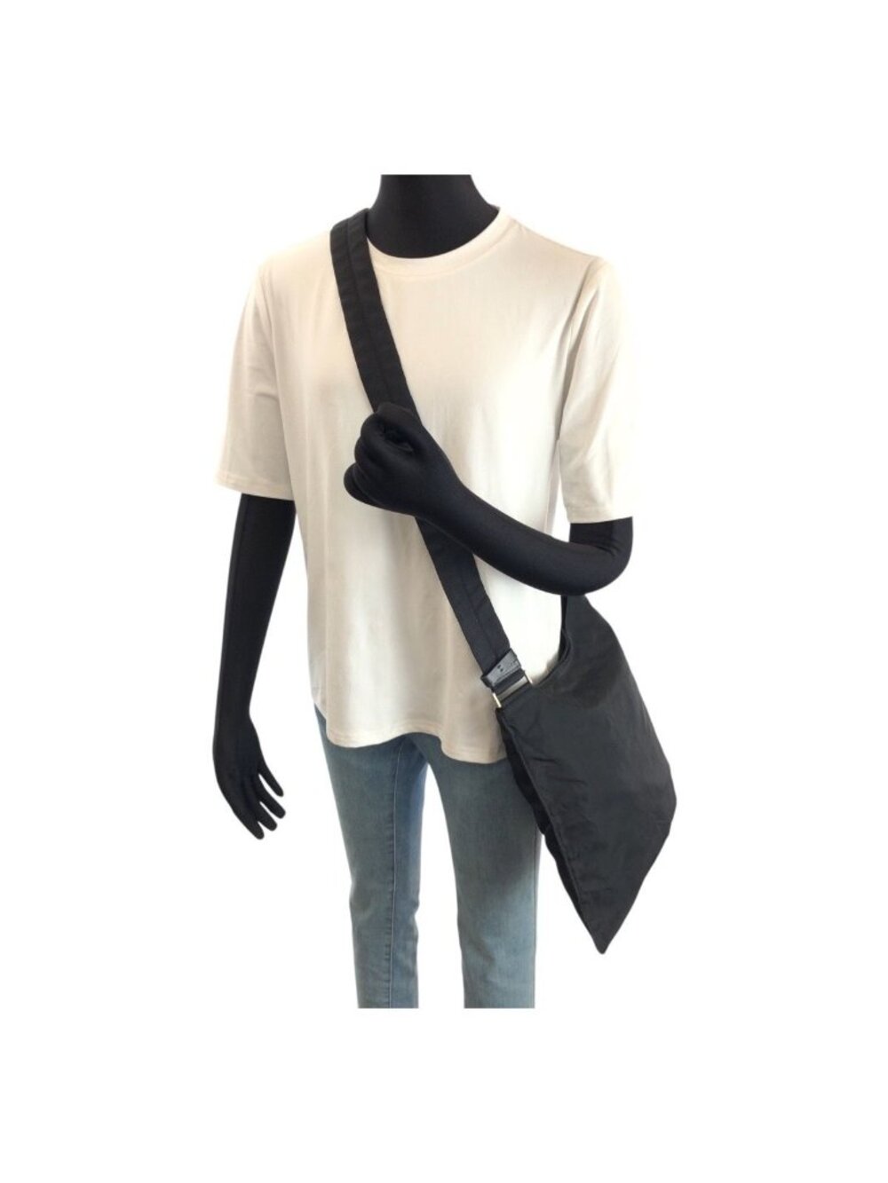 Prada Tessuto Black Silver Nylon Shoulder Bag - Picture 7 of 9